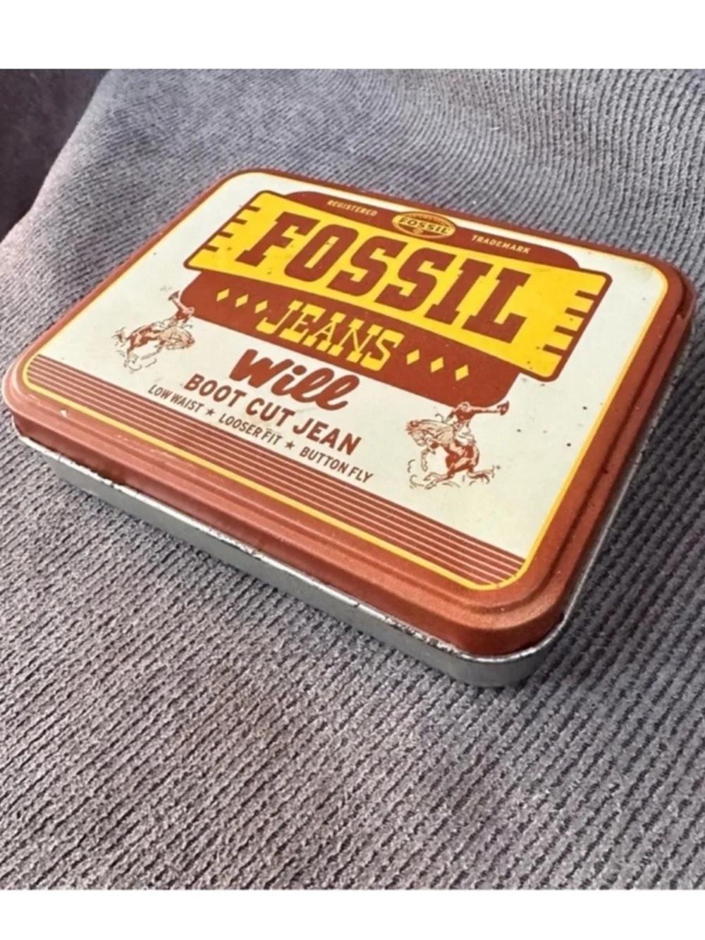 Vintage Fossil leather magnetic money clip golf classic used